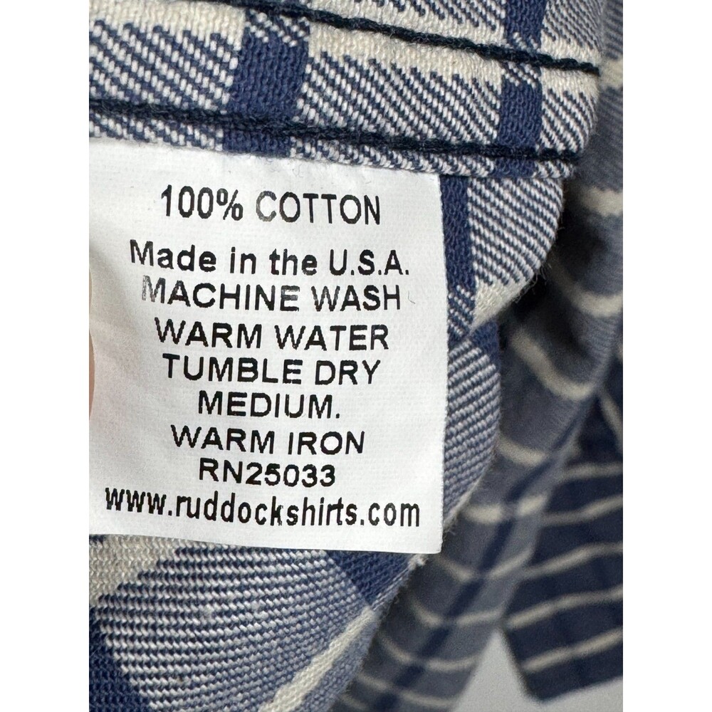 Flying R Ranchwear Mens 4XL‎ Blue White Plaid Pearl Snap Western Made in USA - Picture 11 of 11